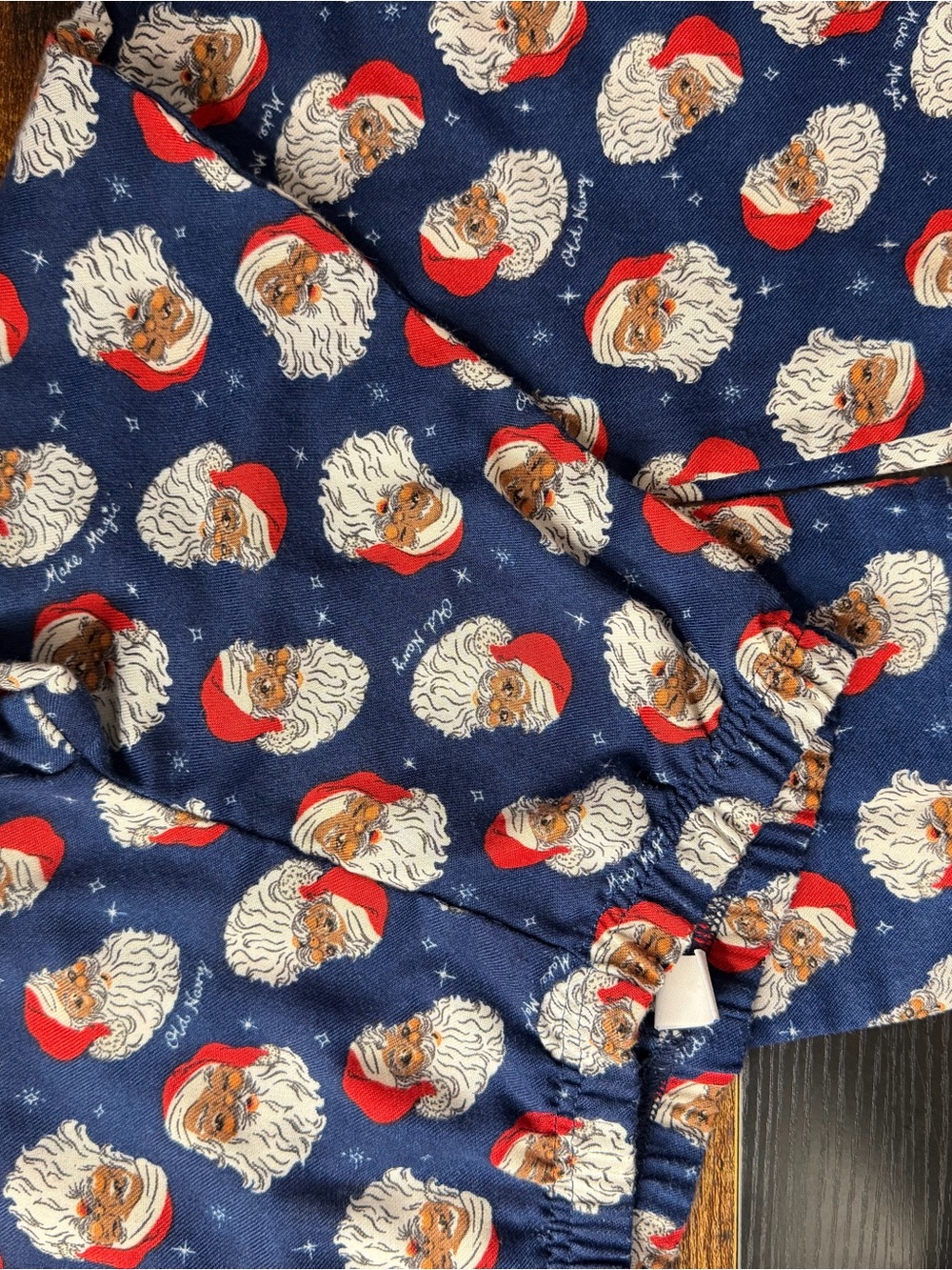 Old Navy Navy Blue Santa Face Pajama Bottoms